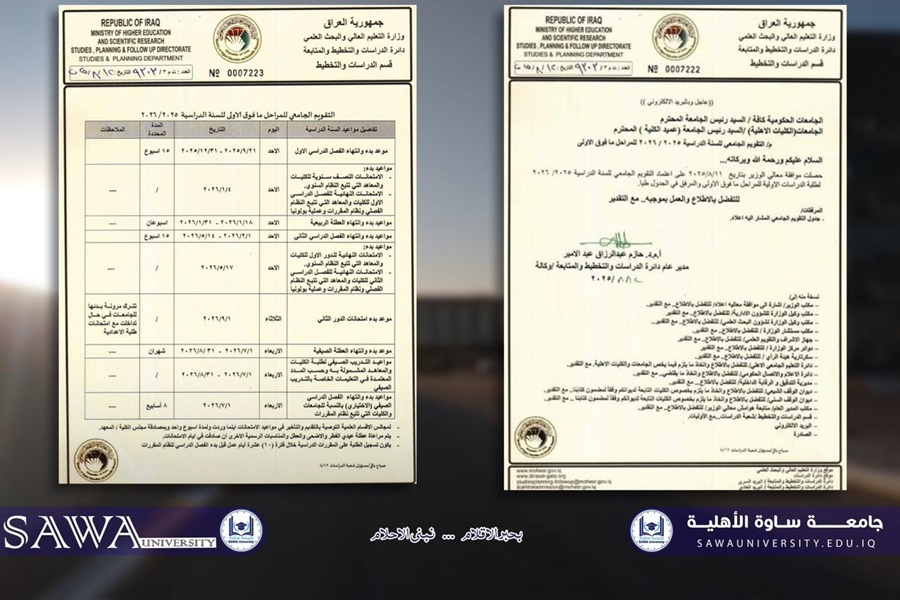 University calendar for the academic year 2025/2026 for the second, third and fo…