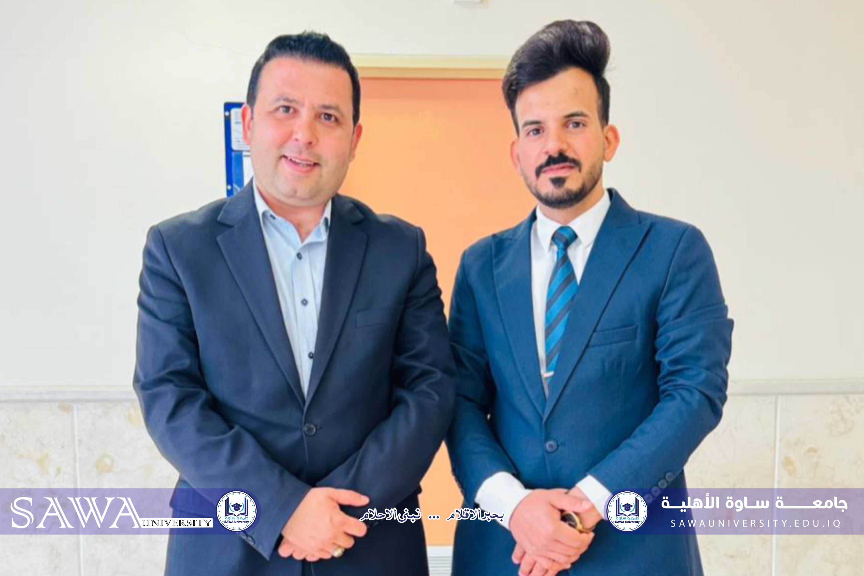 تدريسي من كلية التربية بجامعة ساوة الأهلية ينال شهادة الدكتوراه بتقدير جيد جدًا