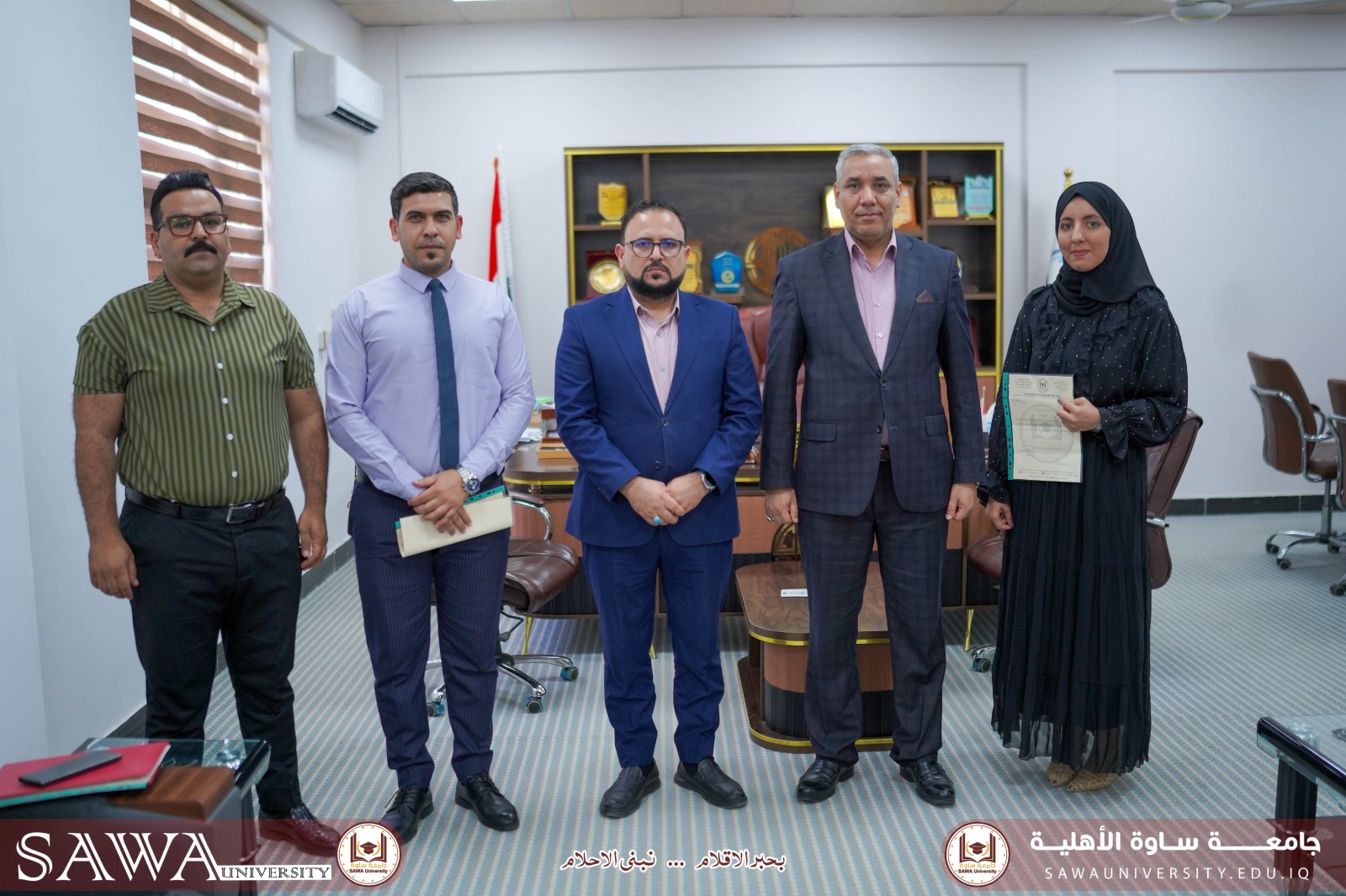 رئيس جامعة ساوة الأهلية يكرّم تدريسيي الكلية التقنية الهندسية لتميزهم في الامتحا…